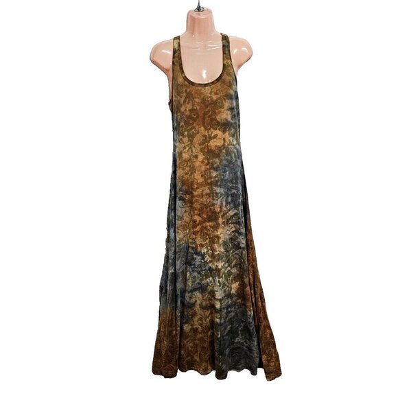 T-Party Tied Dye Boho Sleeveless Maxi Dress Women Size M Racerback - Picture 1 of 11